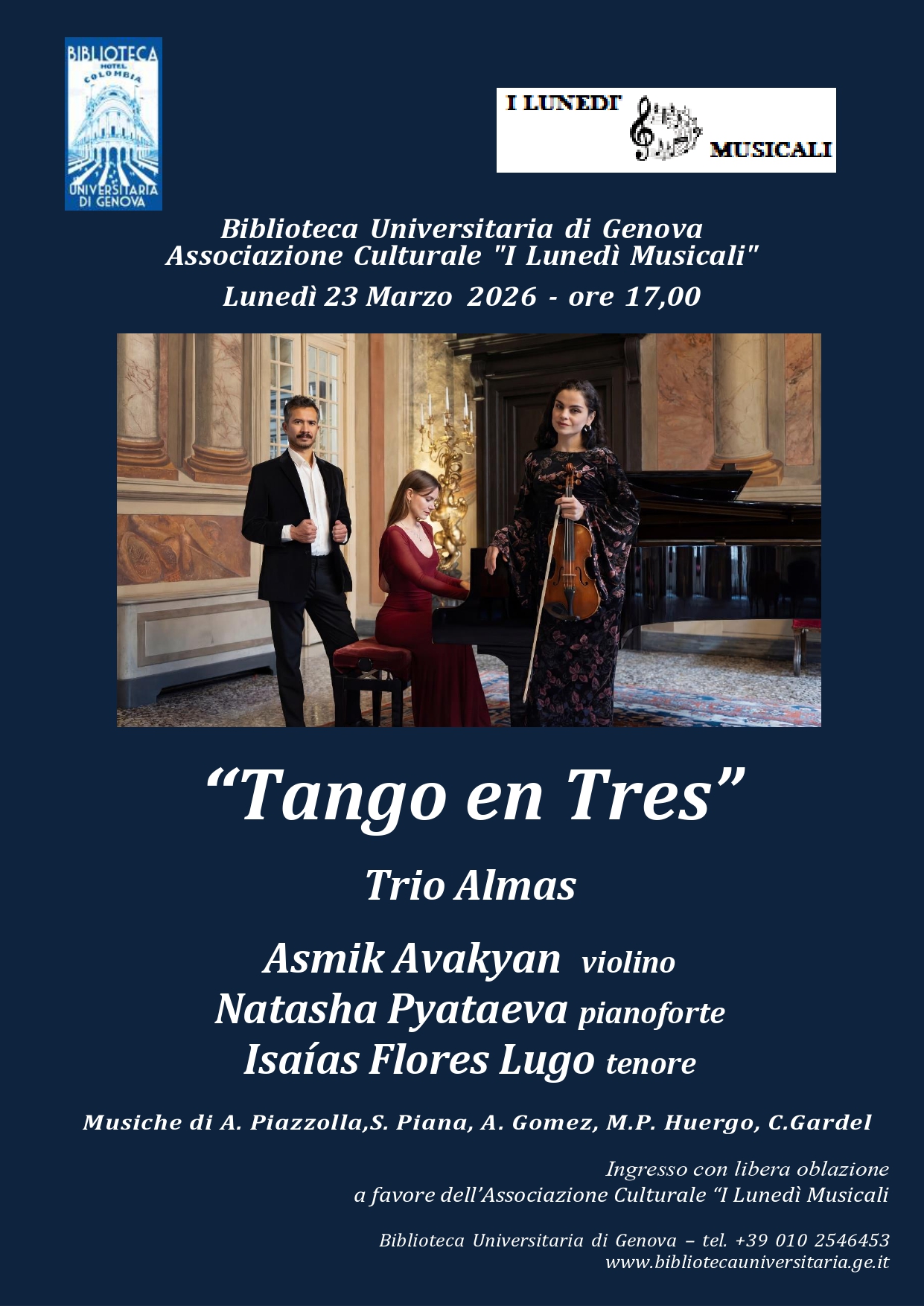 I Lunedi Musicali in Biblioteca Universitaria 2026